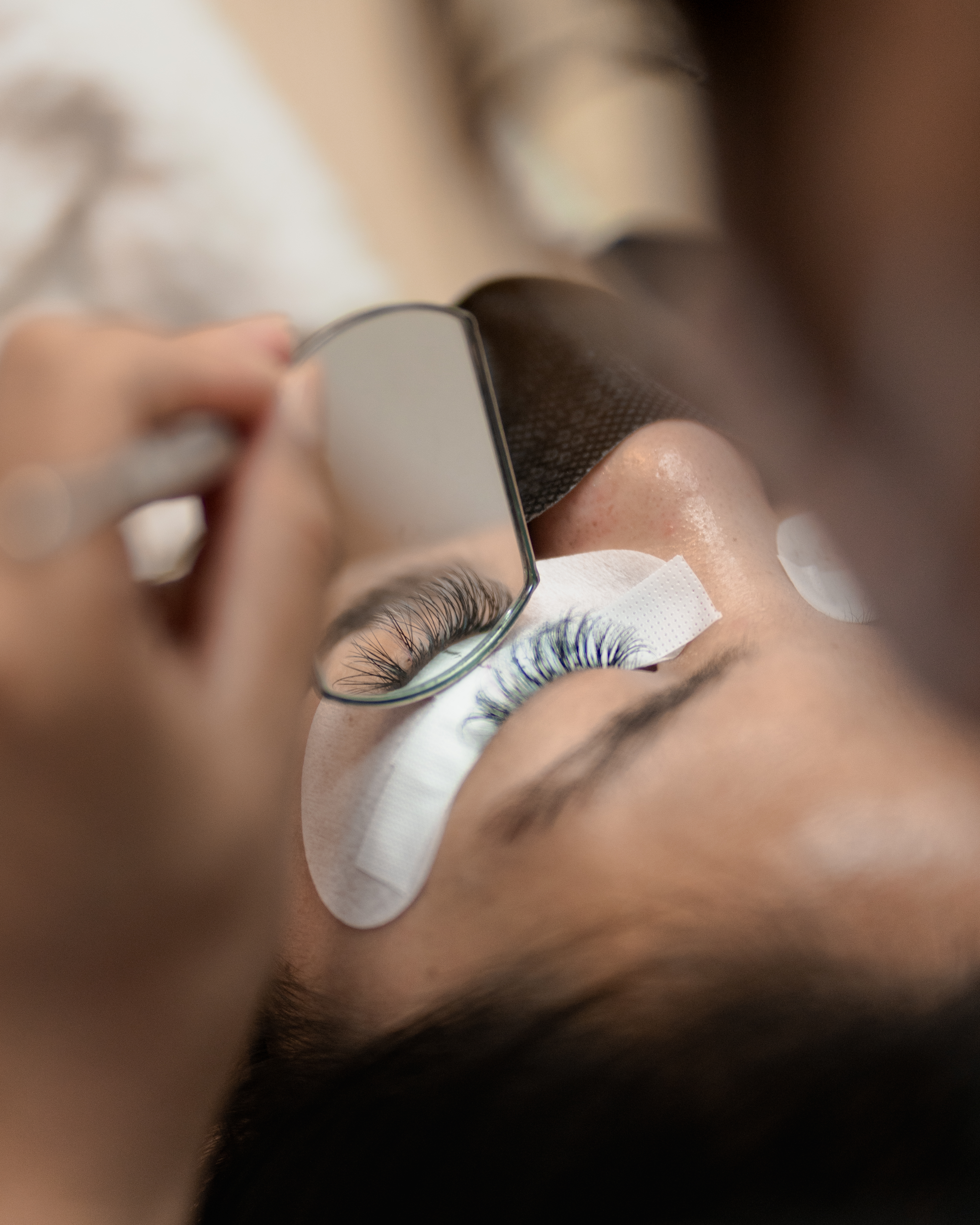 Lash lift mirror check